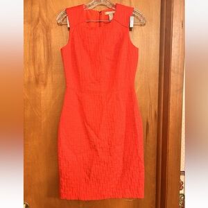 Women’s Banana Republic Sleeveless Light Red Textured Sheath Dress Size 2